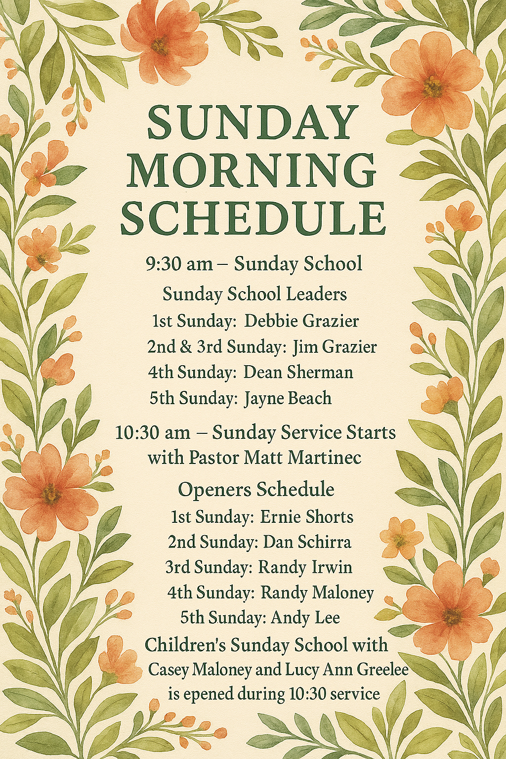 Welcome, Come join us for SUNDAY MORNING WORSHIP!