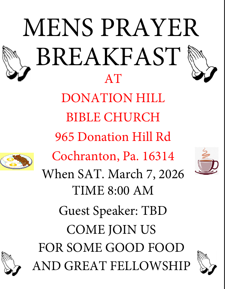 Pastor Tim Snyder’s Mens Prayer Breakfast